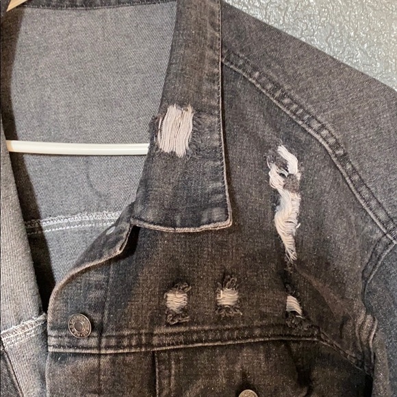 Oversized Gray Jean Jacket - Picture 4 of 4